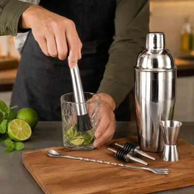 Barmanská sada 6ks 750 ml SPRINGOS Steward KI0014 strieborná