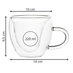 Pohár na kávu 220 ml SPRINGOS HA7575 transparentný