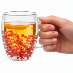 Dvojstenný pohár na kávu 300 ml SPRINGOS HA7574 s kvetmi