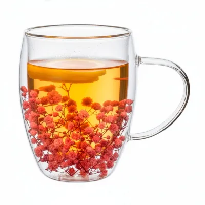 Dvojstenný pohár na kávu 300 ml SPRINGOS HA7574 s kvetmi