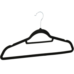 Zamatové ramienka na oblečenie 44,5 cm SPRINGOS HG0041 3ks čierna