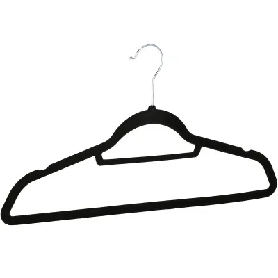 Zamatové ramienka na oblečenie 44,5 cm SPRINGOS HG0041 3ks čierna