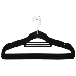 Zamatové ramienka na oblečenie 44,5 cm SPRINGOS HG0041 3ks čierna