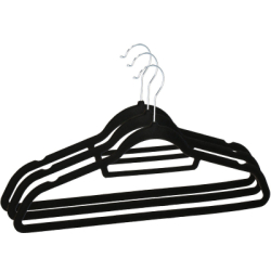 Zamatové ramienka na oblečenie 44,5 cm SPRINGOS HG0041 3ks čierna