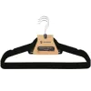 Zamatové ramienka na oblečenie 44,5 cm SPRINGOS HG0041 3ks čierna