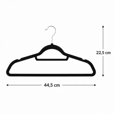 Zamatové ramienka na oblečenie 44,5 cm SPRINGOS HG0041 3ks čierna