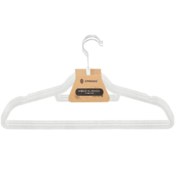 Zamatové ramienka na oblečenie 44,5 cm SPRINGOS HG0043 3ks krémová