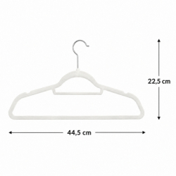Zamatové ramienka na oblečenie 44,5 cm SPRINGOS HG0043 3ks krémová