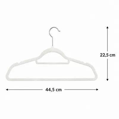 Zamatové ramienka na oblečenie 44,5 cm SPRINGOS HG0043 3ks krémová