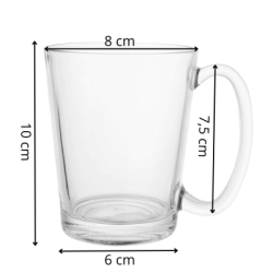 Poháre na latte s uchom 300 ml 6ks SPRINGOS HA7497 číre