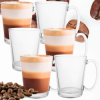 Poháre na latte s uchom 300 ml 6ks SPRINGOS HA7497 číre