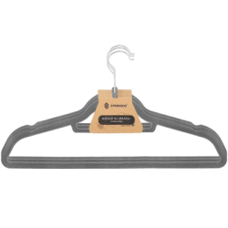 Zamatové ramienka na oblečenie 44,5 cm SPRINGOS HG0042 3ks šedá