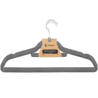 Zamatové ramienka na oblečenie 44,5 cm SPRINGOS HG0042 3ks šedá