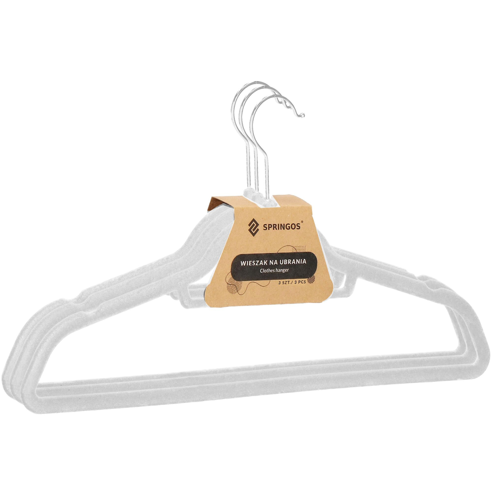 Zamatové ramienka na oblečenie 45 cm SPRINGOS HG0062 3ks šedá