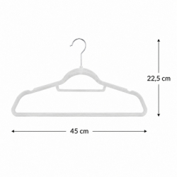 Zamatové ramienka na oblečenie 45 cm SPRINGOS HG0062 3ks šedá