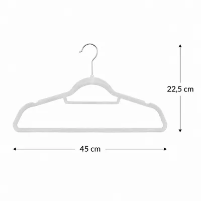 Zamatové ramienka na oblečenie 45 cm SPRINGOS HG0062 3ks šedá