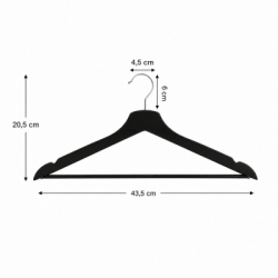 Drevené ramienka na oblečenie 43,5 cm SPRINGOS HG0058 20ks čierna