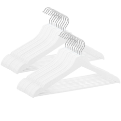 Drevené ramienka na oblečenie 42,5 cm SPRINGOS HG0059 20ks biela