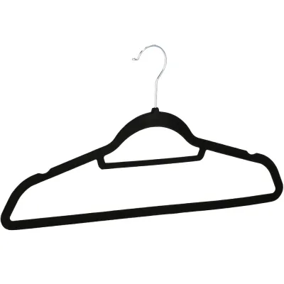 Zamatové ramienka na oblečenie 44,5 cm SPRINGOS HG0060 20ks čierna