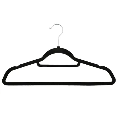 Zamatové ramienka na oblečenie 44,5 cm SPRINGOS HG0060 20ks čierna