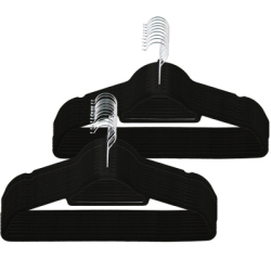 Zamatové ramienka na oblečenie 44,5 cm SPRINGOS HG0060 20ks čierna