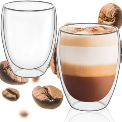 Pohár na kávu 350 ml dvojstenná 1ks SPRINGOS HA7348 číra