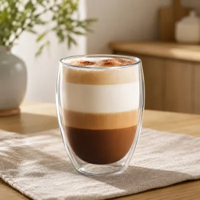 Pohár na kávu 350 ml dvojstenná 1ks SPRINGOS HA7348 číra