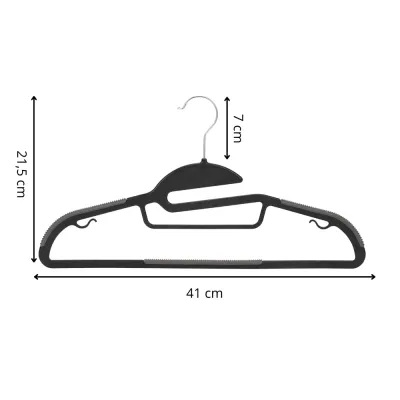 Plastové ramienka na oblečenie 41 cm sada 20ks SPRINGOS HG0080 čierna