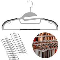 Plastové ramienka na oblečenie 41 cm SPRINGOS HG0082 20ks sivá