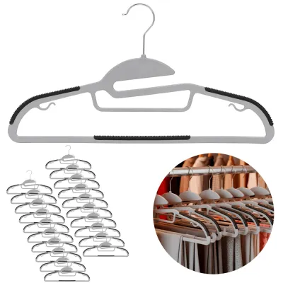 Plastové ramienka na oblečenie 41 cm SPRINGOS HG0082 20ks sivá