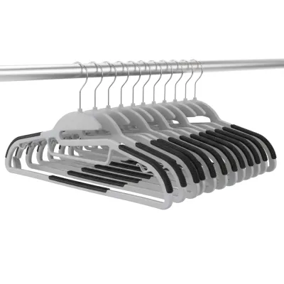 Plastové ramienka na oblečenie 41 cm SPRINGOS HG0082 20ks sivá