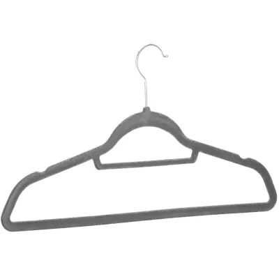 Zamatové ramienka na oblečenie 44,5 cm SPRINGOS HG0061 20ks sivá