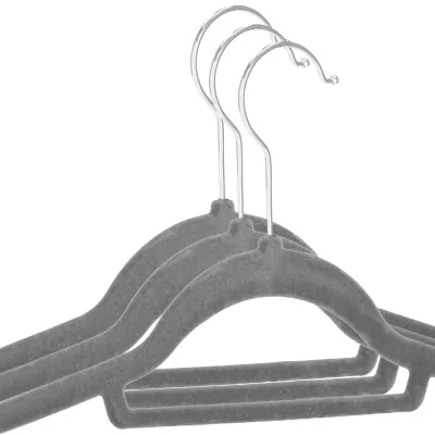 Zamatové ramienka na oblečenie 44,5 cm SPRINGOS HG0061 20ks sivá