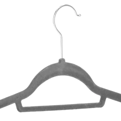 Zamatové ramienka na oblečenie 44,5 cm SPRINGOS HG0061 20ks sivá