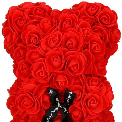 Medvedík z ruží 22 cm SPRINGOS ROSE BEAR HA7218 červený