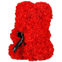 Medvedík z ruží 22 cm SPRINGOS ROSE BEAR HA7218 červený