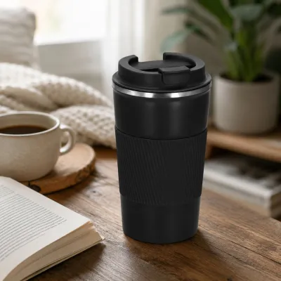 Termohrnček 500 ml SPRINGOS Sippy KI0129 čierny