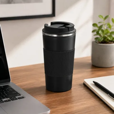 Termohrnček 500 ml SPRINGOS Sippy KI0129 čierny