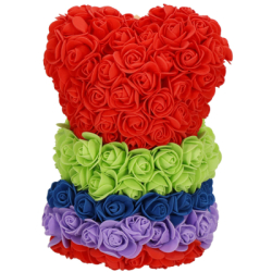 Medvedík z ruží 25 cm SPRINGOS ROSE BEAR HA7394 viacfarebný