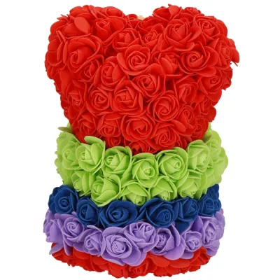 Medvedík z ruží 25 cm SPRINGOS ROSE BEAR HA7394 viacfarebný