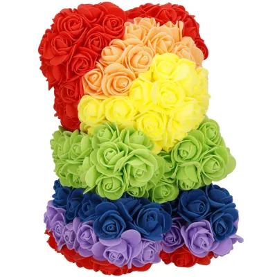 Medvedík z ruží 25 cm SPRINGOS ROSE BEAR HA7394 viacfarebný