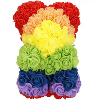Medvedík z ruží 25 cm SPRINGOS ROSE BEAR HA7394 viacfarebný