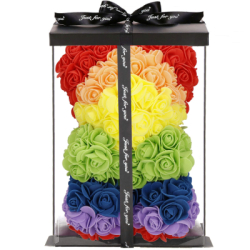Medvedík z ruží 25 cm SPRINGOS ROSE BEAR HA7394 viacfarebný