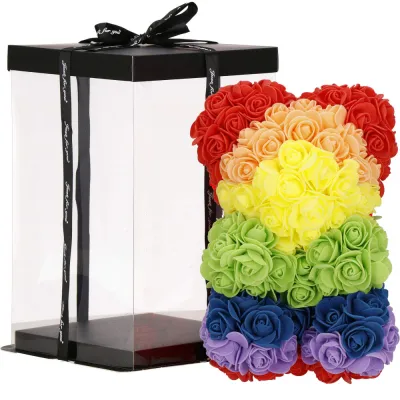 Medvedík z ruží 25 cm SPRINGOS ROSE BEAR HA7394 viacfarebný