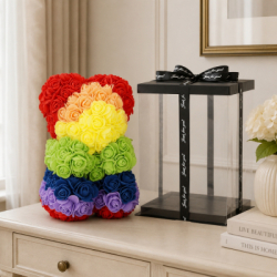 Medvedík z ruží 25 cm SPRINGOS ROSE BEAR HA7394 viacfarebný