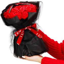 Mydlové kvety SPRINGOS FLORHEART červené