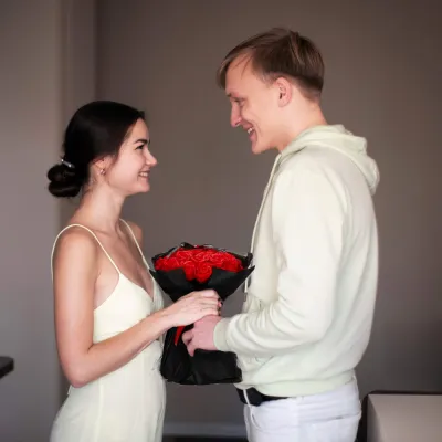 Mydlové kvety SPRINGOS FLORHEART červené