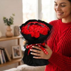 Mydlové kvety SPRINGOS FLORHEART červené
