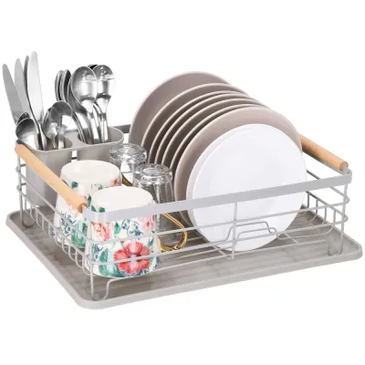 Odkvapkávač na riad 42x31x13,5 cm SPRINGOS Fluvia KI0136 sivý