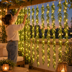 Svetelný záves s listami 200 LED 5,85 m SPRINGOS CL4125